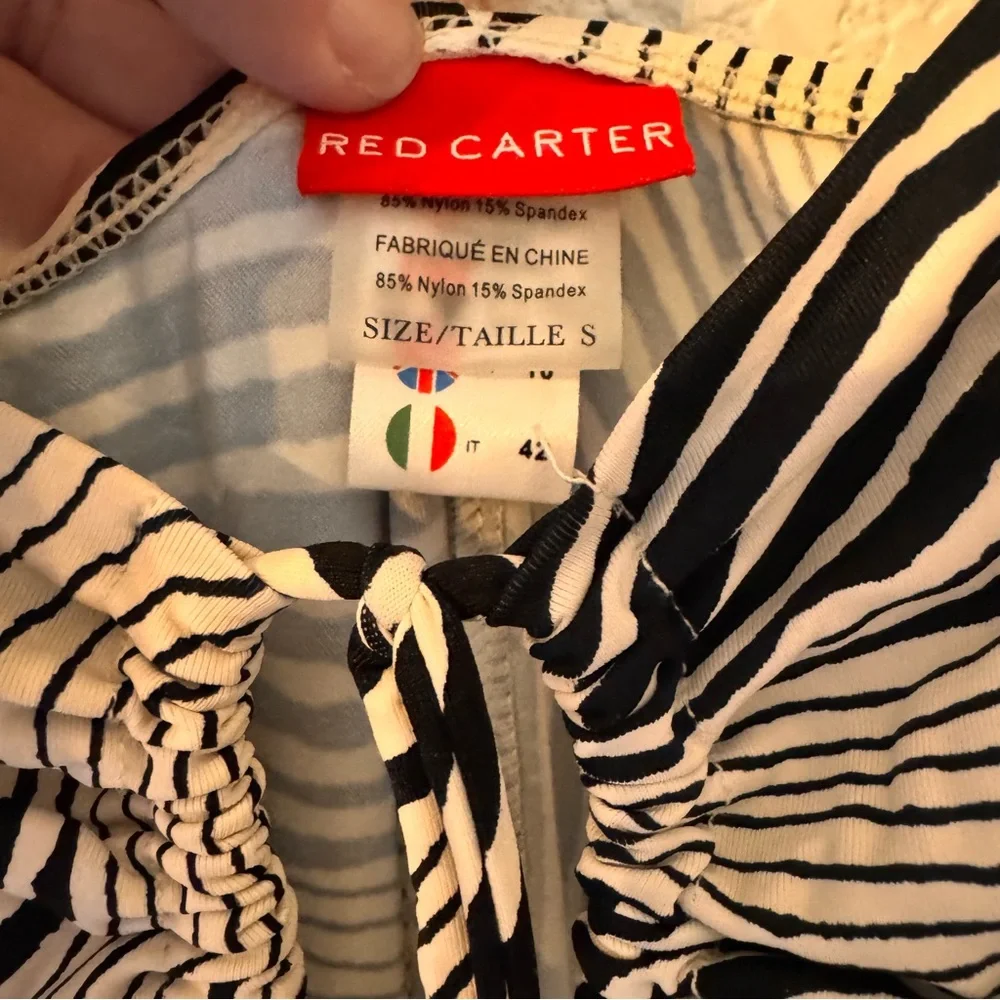 Red Carter High Contrast Tie-Front Side-Cutout Swimsuit Cover-Up Dress NWT Small